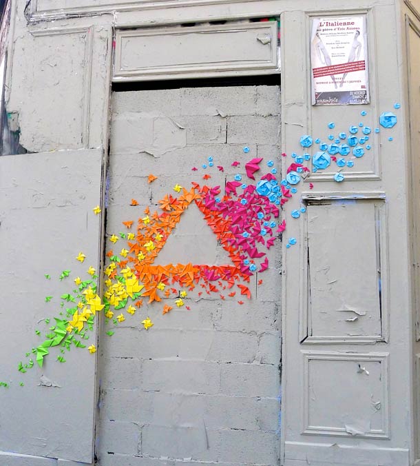 La origami street art di Mademoiselle Maurice