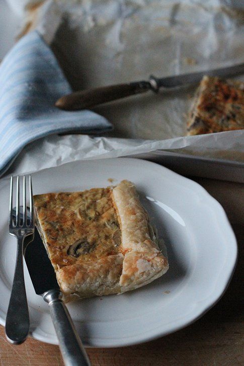 Torta salata ai porri e funghi