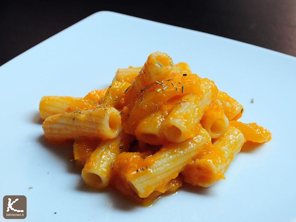 Tortiglioni alla zucca e peperone giallo