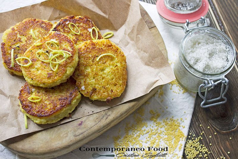 Crocchette di miglio con porri, gruyere e cumino tostato