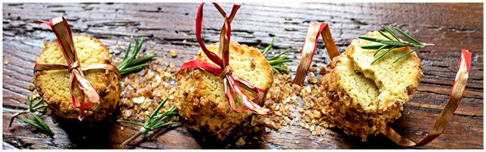 Biscotti al rosmarino e croccante muscovado