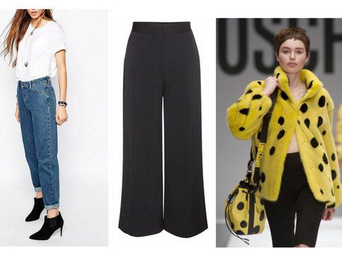 Mom Jeans da Asos.com, Pantaloni Culotte di Bagoes e Pelliccia Spongebob di Moschino