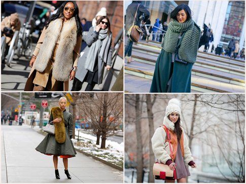 Chi ha sfidato il freddo ha scelto solo qualche accessorio caldo- fonte: style.com, vogue.it, elle.com, grazia.it