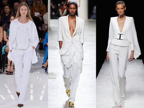 Glacial Grey che diventa un Total White nei look visti in passerella da Balmain a  Saint Laurent - fonte: elle.it