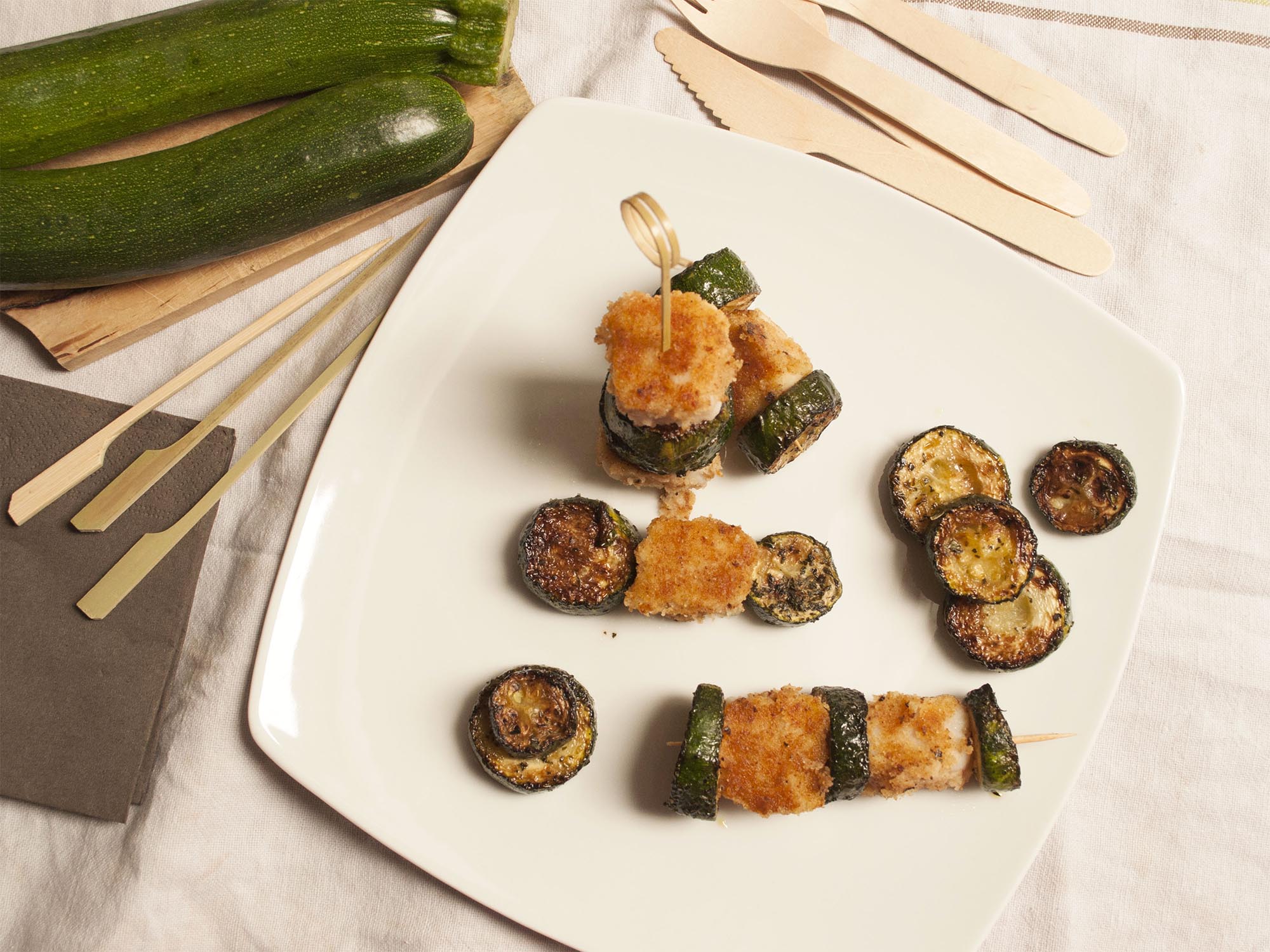 Spiedini di merluzzo e zucchine alla menta