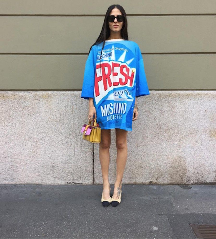 Gilda Ambrosio con tshirt Moschino della S/S 2016