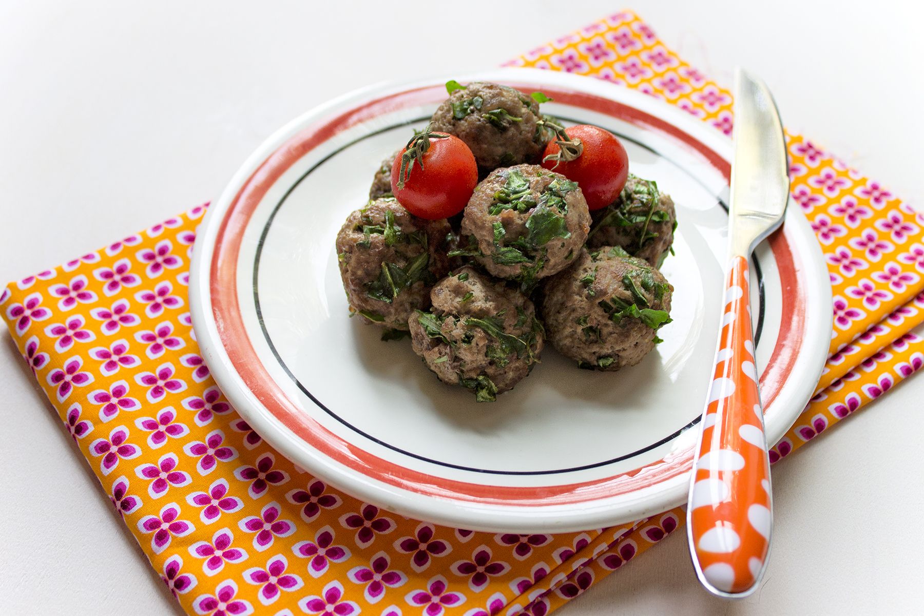 Polpette di carne e rucola