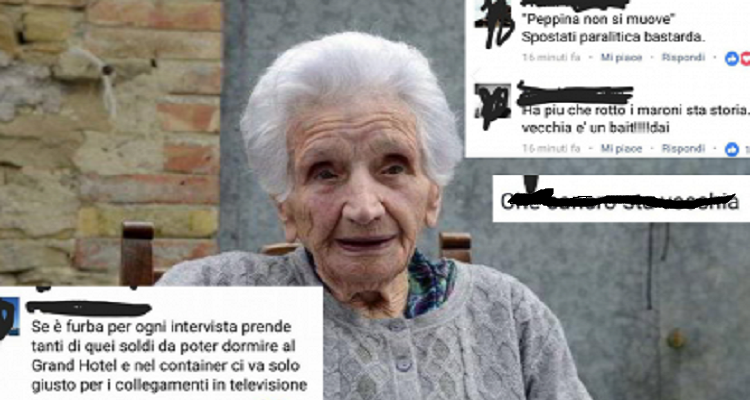 Non c’è pace per nona Peppina che ha ricevuto insulti sui social