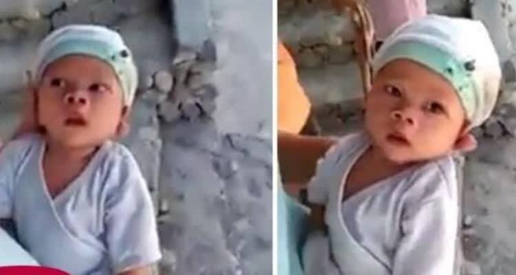 Il bambino abbandonato nel cimitero delle Filippine