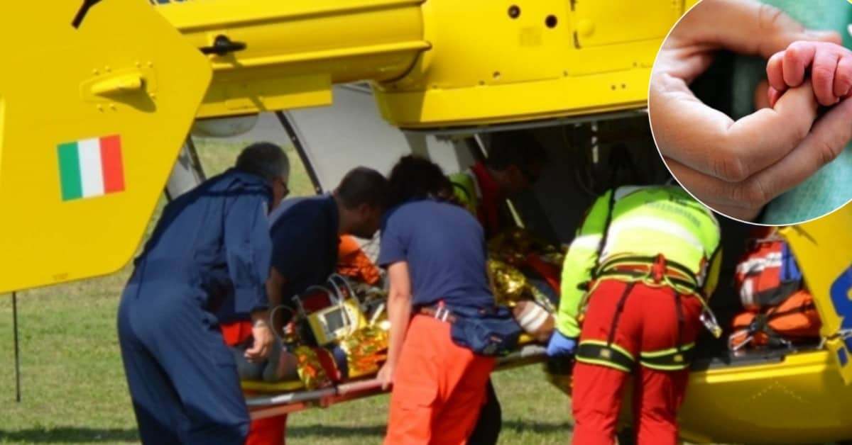 Fiocco rosa nel cielo di Viterbo: bambina nasce sull’eliambulanza