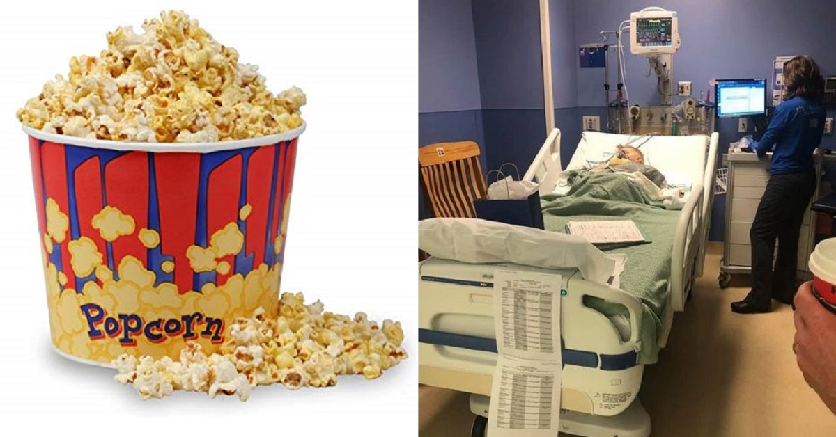 Bimbo rischia la vita per colpa dei popcorn