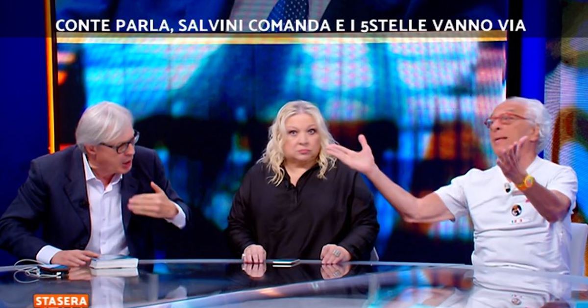 Vittorio Sgarbi rissa in diretta TV con Giampiero Mughini a Stasera Italia