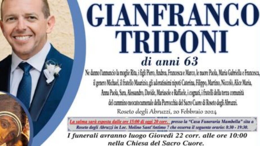 Morto Gianfranco Triponi