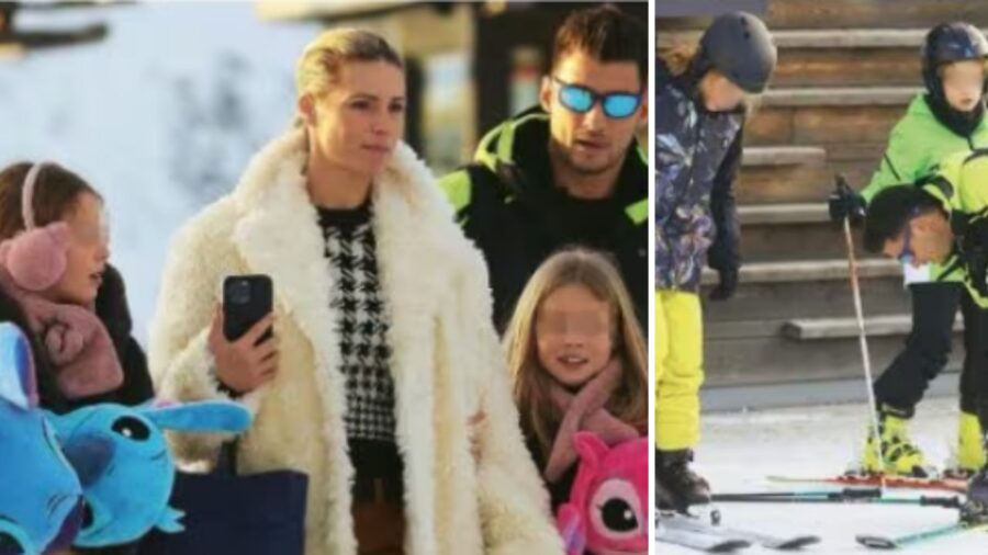 Michelle Hunziker e le figlie insieme a Alessandro Carollo in montagna