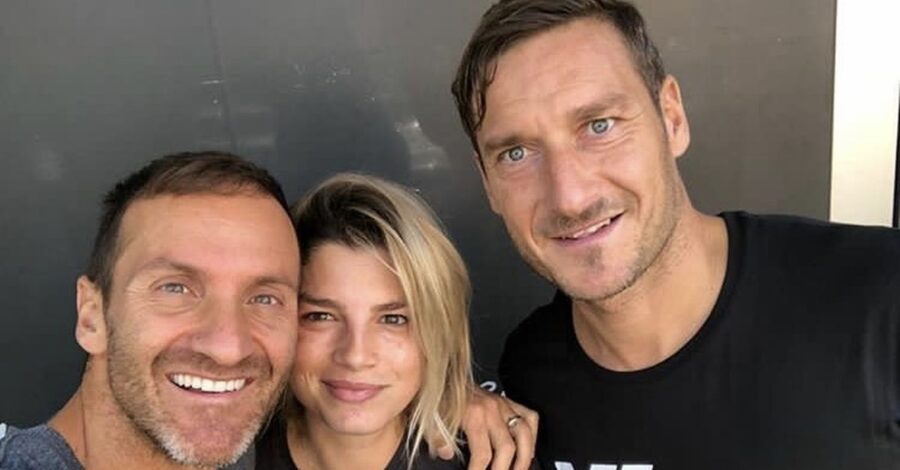 Fabrizio Iacorossi e Francesco Totti con Emma