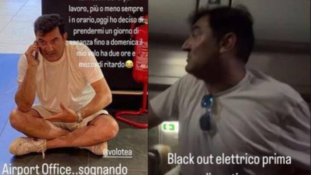 “Eravamo in pieno black out elettrico poi..” Momenti di panico in volo per il famoso conduttore