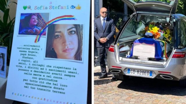L’ultimo straziante addio a Sofia Stefani, l’ex vigilessa uccisa da quello che era il suo superiore: il dolore del suo papà