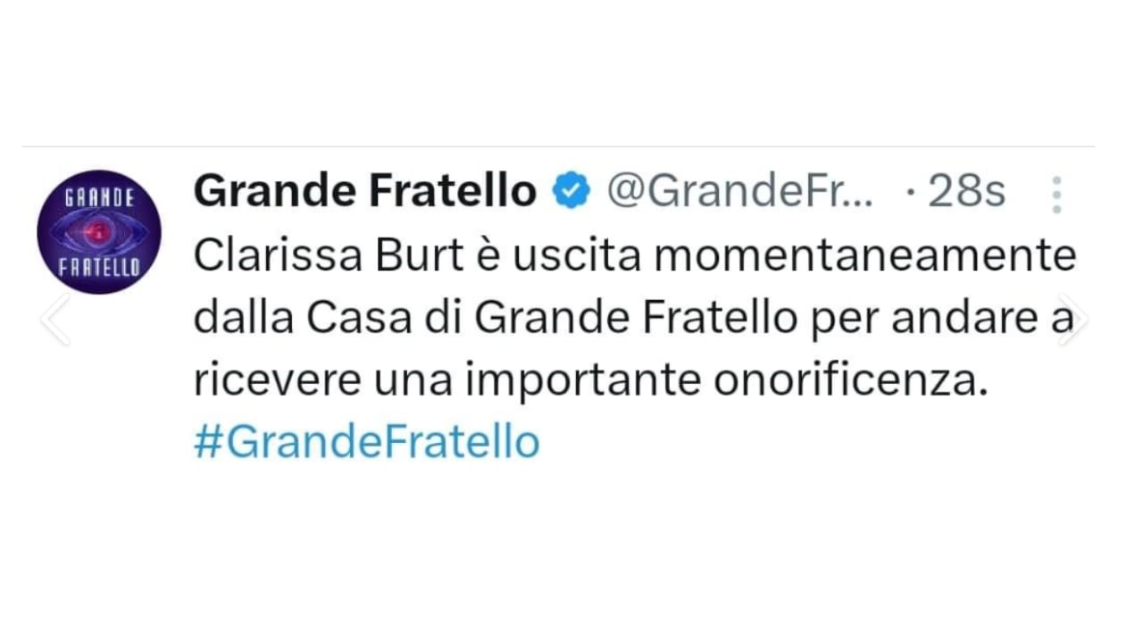 Gf annuncia la volontà di Clarissa Burt