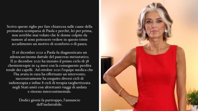 “38 chemioterapie per un cancro al..”: il marito di Paola Marella rompe il silenzio e spiega le cause della morte della moglie