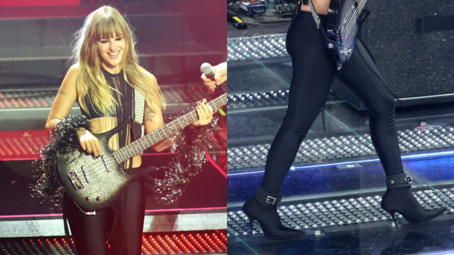 Il prezzo degli stivali-leggings indossati da Victoria De Angelis durante il Festival di Sanremo è da capogiro